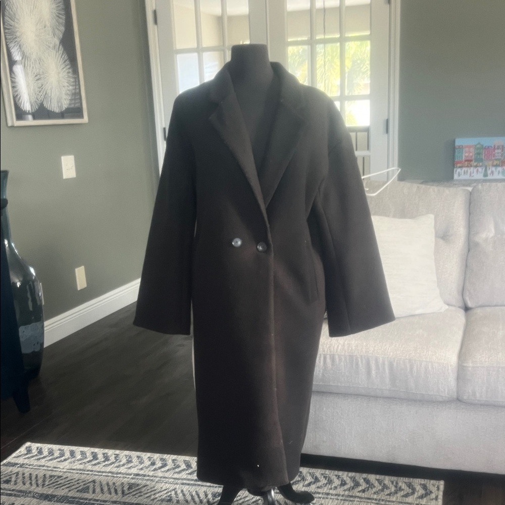 Women's Classic Dark Brown Overcoat